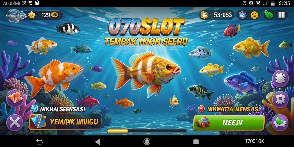 Screenshot utama 070SLOT menampilkan gameplay Tembak Ikan yang menarik.