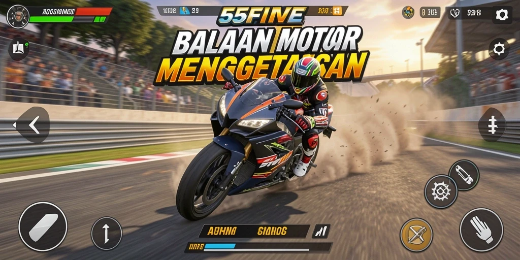 Screenshot menampilkan aksi balapan menarik di 55FIVE.