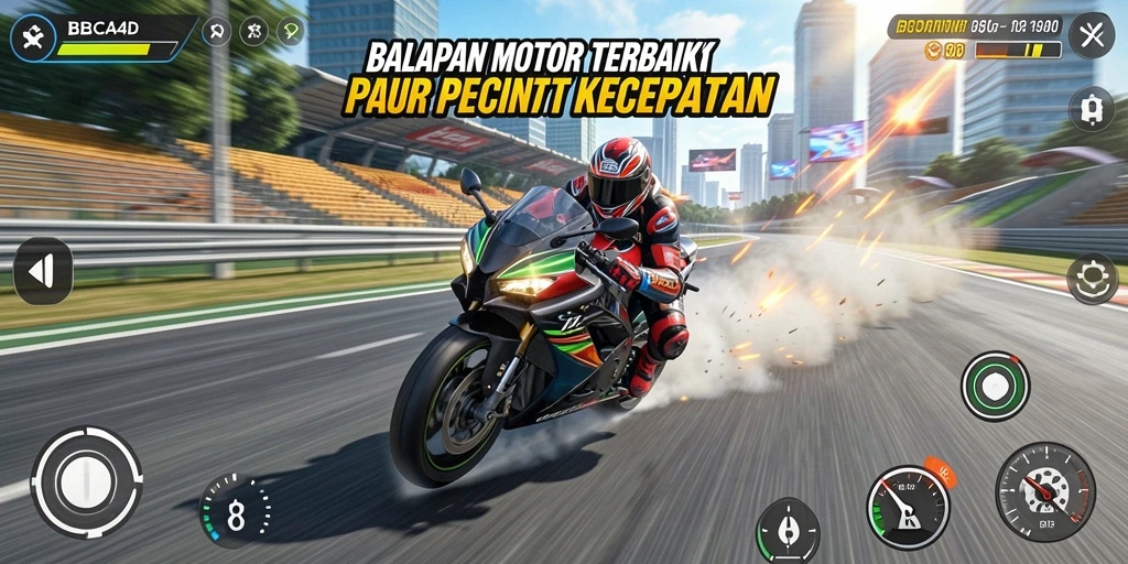Gameplay seru BBCA4D dengan balapan motor yang menegangkan.