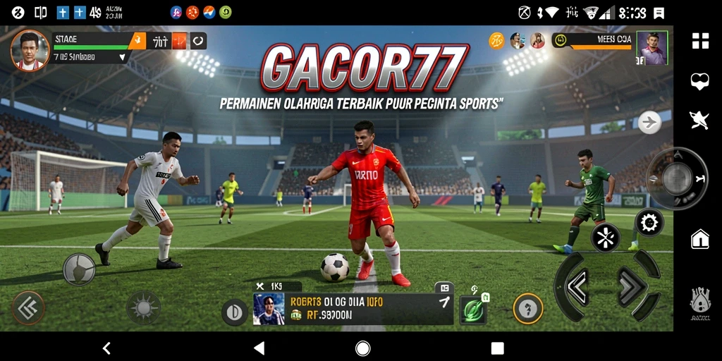 Tampilan screenshot GACOR77 dengan aksi olahraga yang mendebarkan.