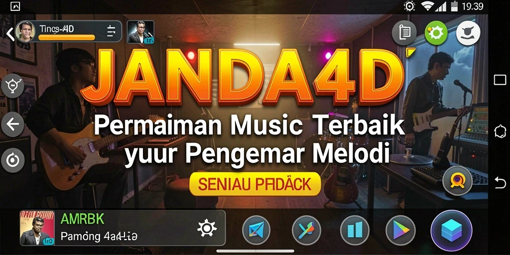Tampilan screenshot dari gameplay JANDA4D yang menampilkan pengalaman bermain musik.