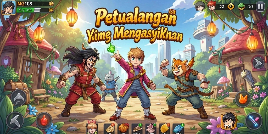 Tampilan screenshot MG108 menampilkan karakter Anime yang sedang beraksi dalam pertempuran epik.