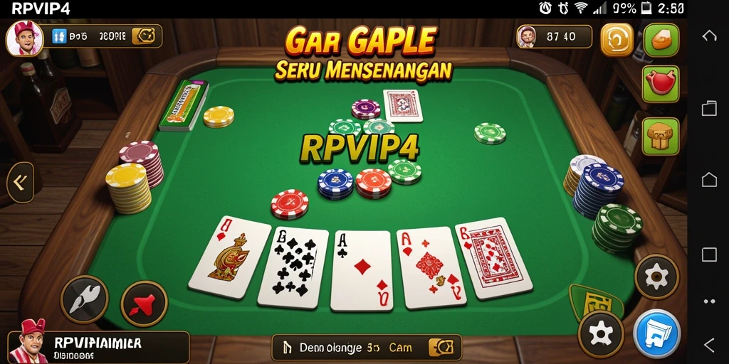 Tampilan gameplay Gaple RPVIP4 yang seru dan interaktif.