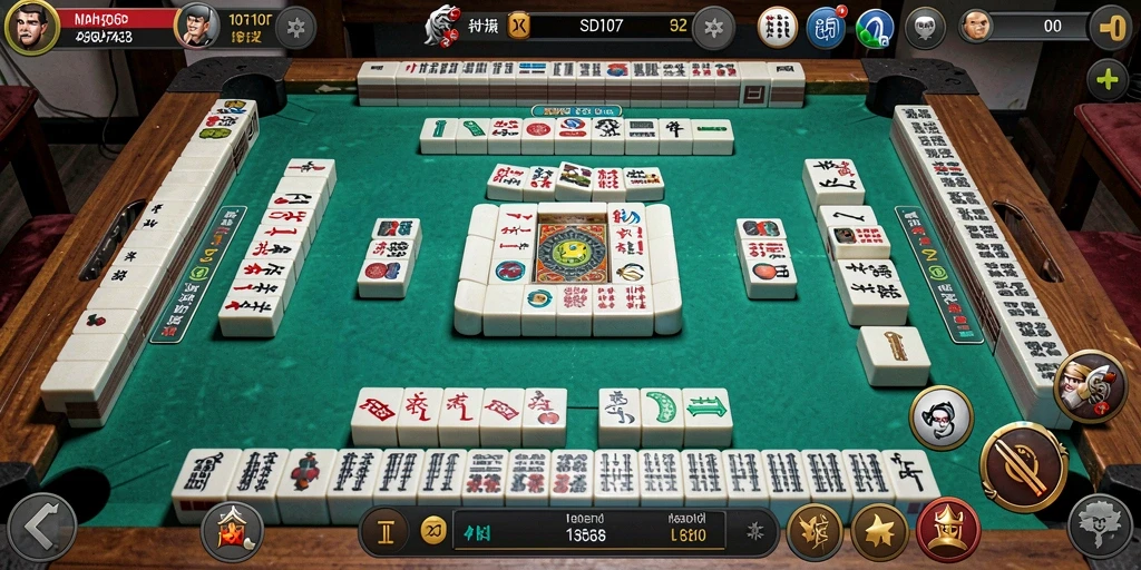 Screenshot gameplay <strong>SD107</strong> menampilkan tantangan Mahjong yang menarik.