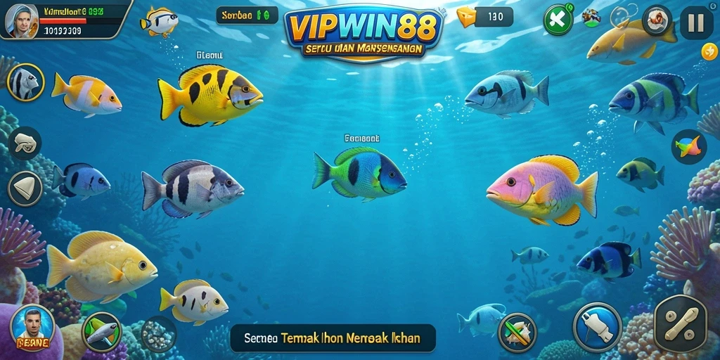 Tampilan menarik gameplay Tembak Ikan dengan banyak pilihan ikan.