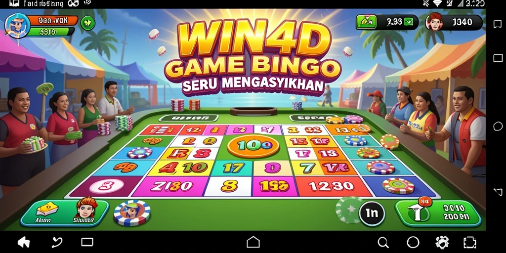 Tampilan screenshot utama WIN4D yang menunjukkan gameplay Bingo yang menyenangkan.